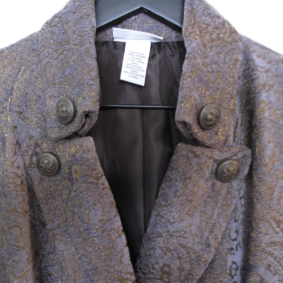 SOFT SURROUNDINGS - Velvet Damask Military Trench Coat - Picture 8 of 15